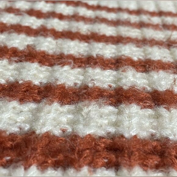 Kori Cream & Burnt Orange Oversized Striped Sweater w/Balloon Sleeves (Size: S) - Picture 11 of 15